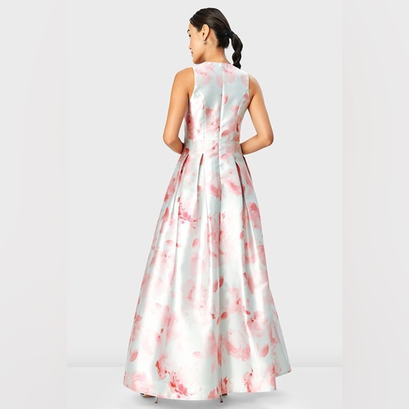 Sachin and Babi Floral Pink and White Sleeveless Watercolor Dress size 0 - Picture 3 of 5